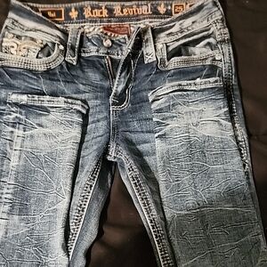 Rock Revival Women's Distressed Blue Skinny Jeans